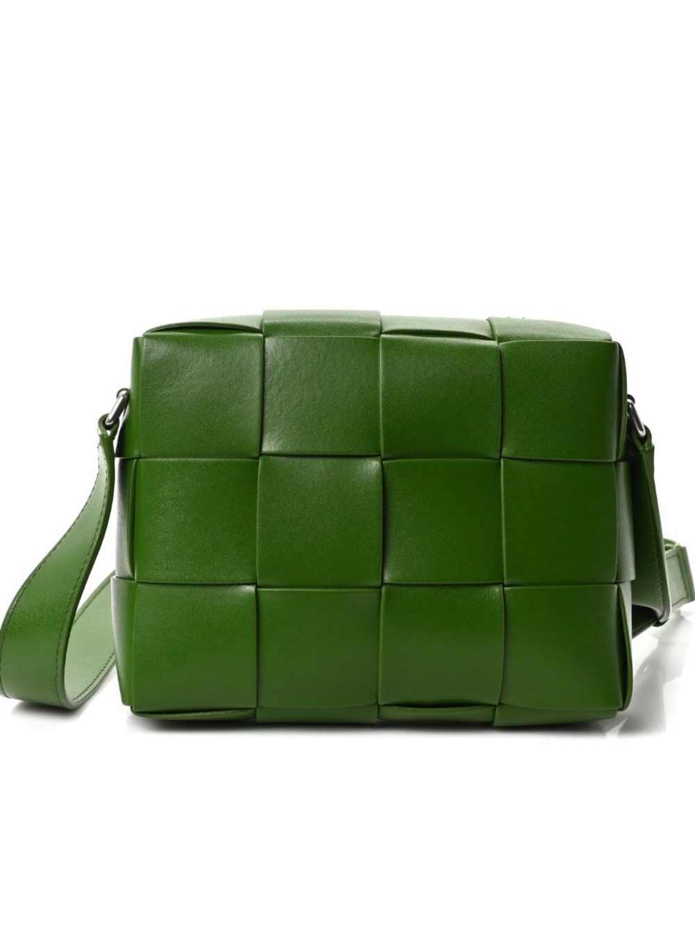 Bottega Veneta Green Intrecciato Leather Crossbody Bag